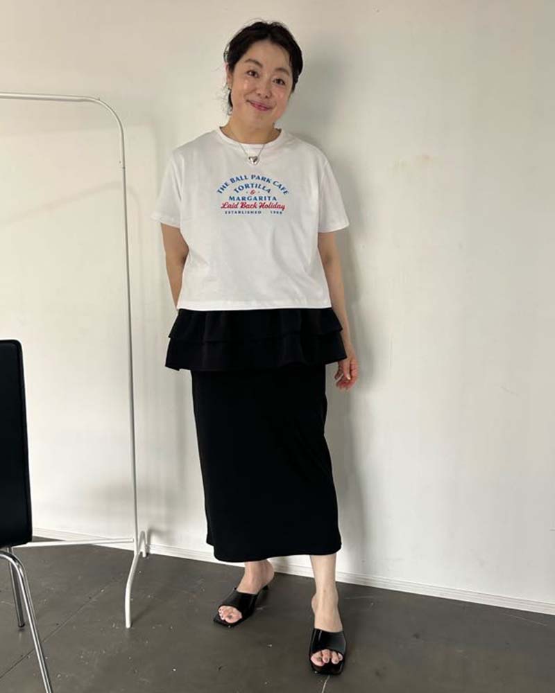 【otostyle】ボールパークカフェロゴプリントTシャツ