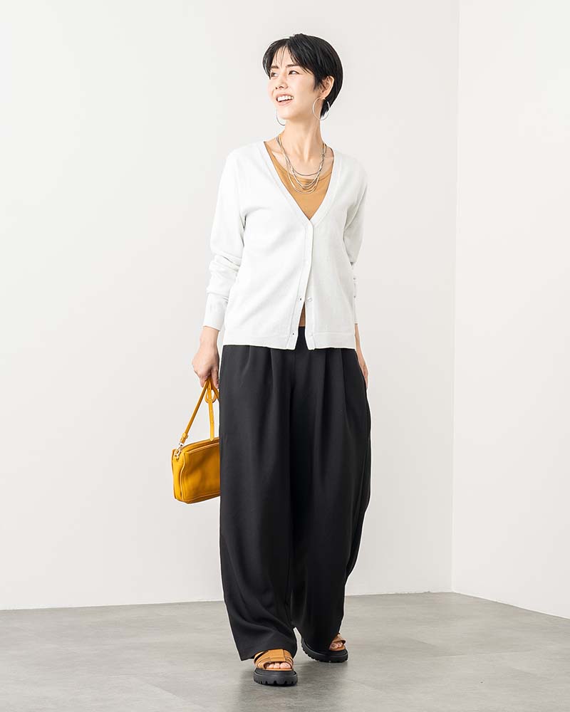 リネンタッチタックワイドパンツ《セットアップ対応》