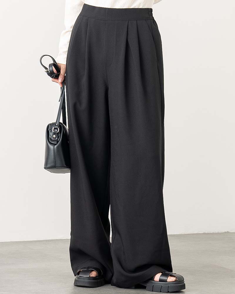 リネンタッチタックワイドパンツ《セットアップ対応》