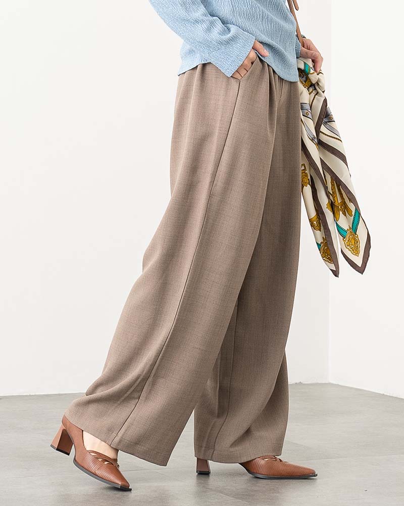 リネンタッチタックワイドパンツ《セットアップ対応》