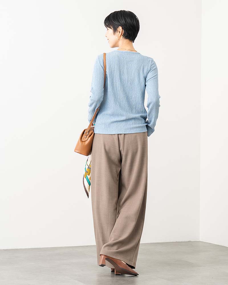 リネンタッチタックワイドパンツ《セットアップ対応》