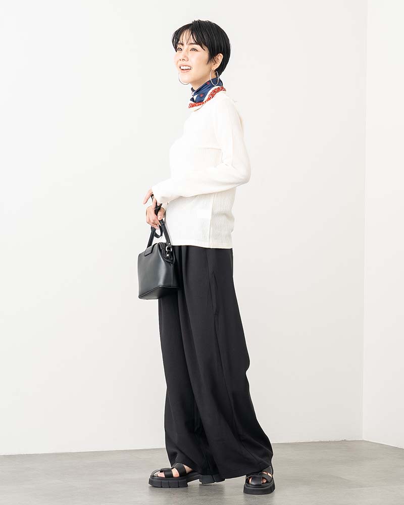リネンタッチタックワイドパンツ《セットアップ対応》