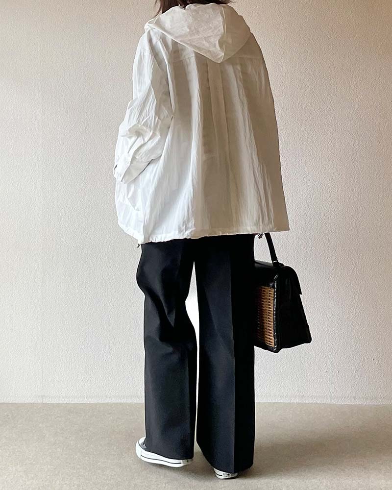 【Canaria Style】ナイロンフーディーシャツブルゾン