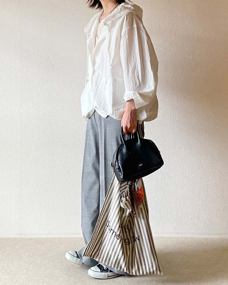 【Canaria Style】ナイロンフーディーシャツブルゾン