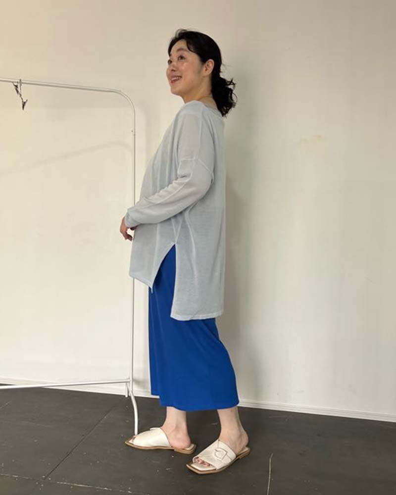 【otostyle】ストレッチリブIラインスカート