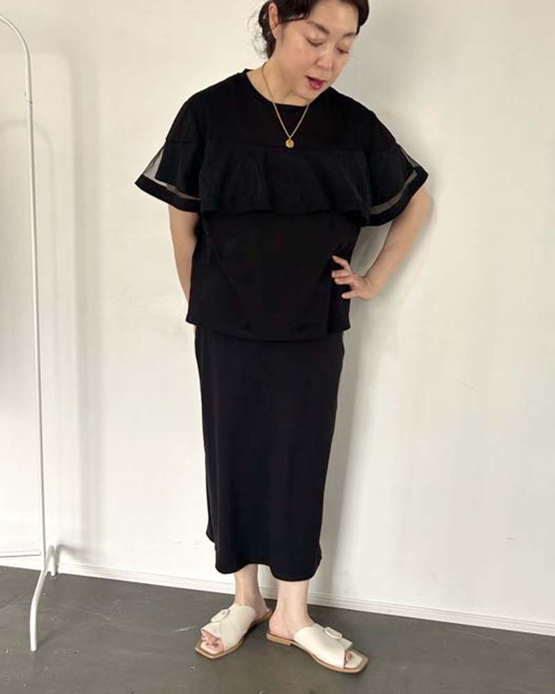 【otostyle】ストレッチリブIラインスカート