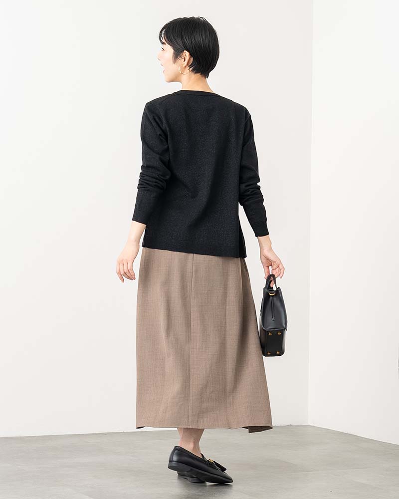 ラメ入りコンパクトニットカーディガン