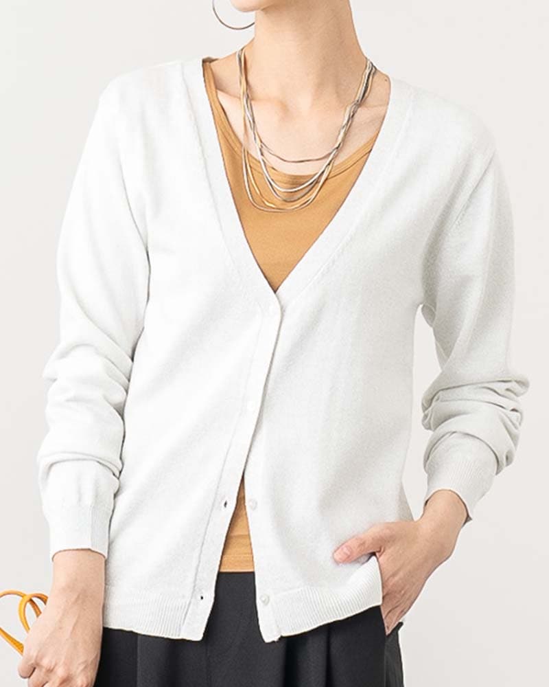 ラメ入りコンパクトニットカーディガン