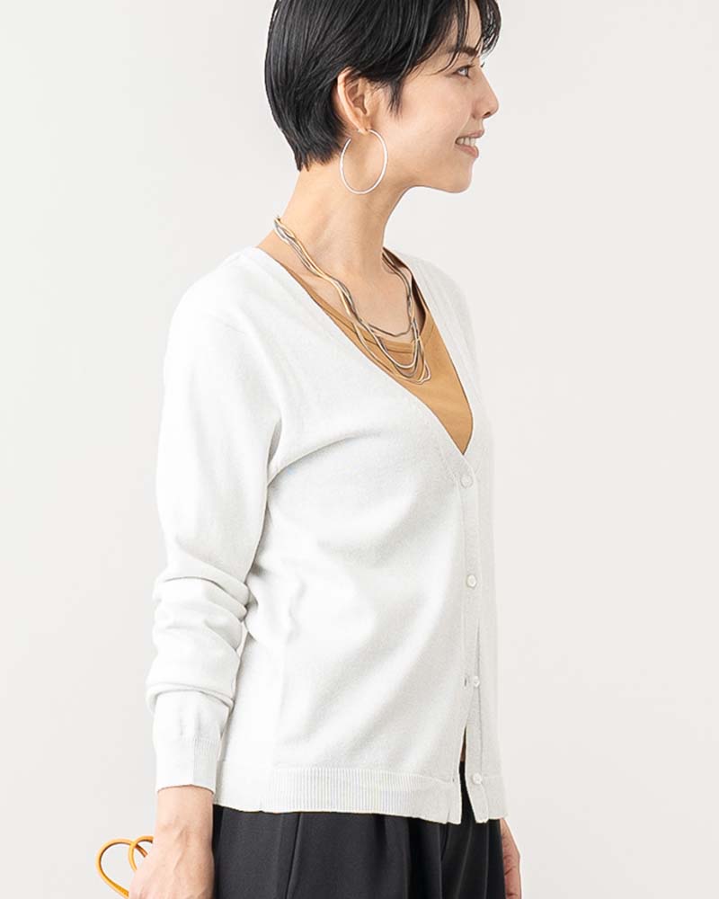 ラメ入りコンパクトニットカーディガン