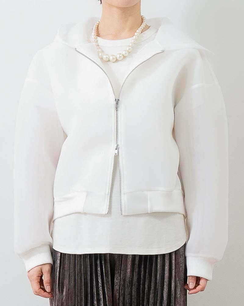 シアーダンボールフーディーブルゾン