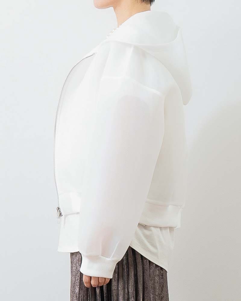 シアーダンボールフーディーブルゾン