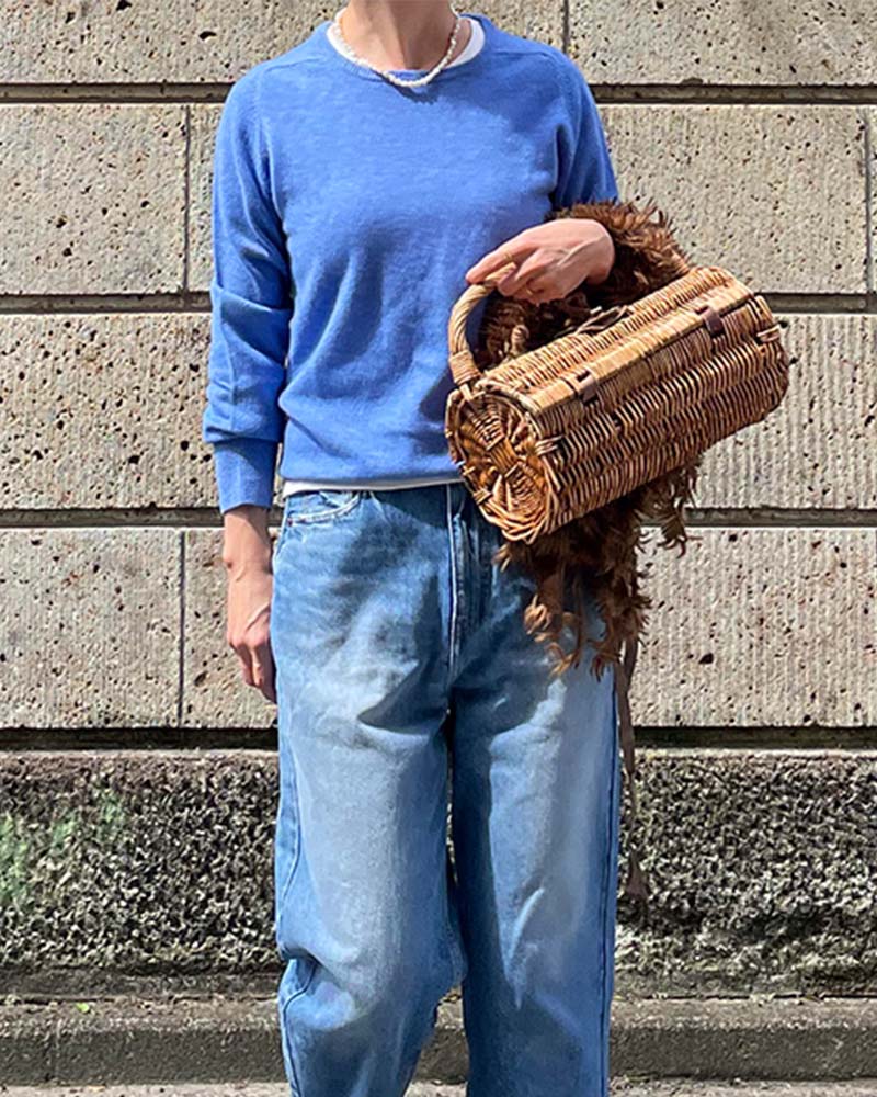 【Canaria Style】ウールカシミヤラウンドネックニット