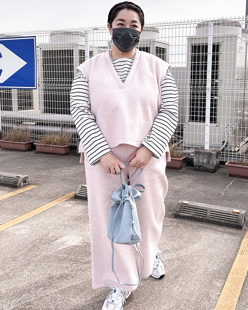 【otostyle】《即納》ニットメルトンVネックベスト（ブラックのみ）