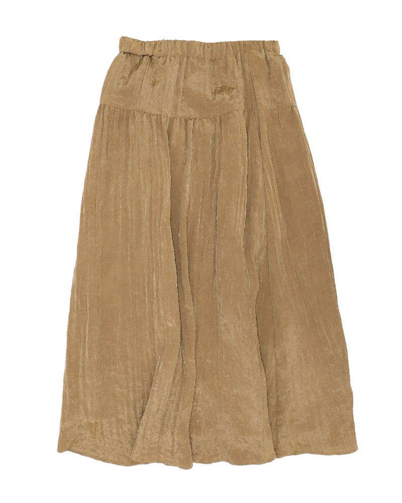 ワッシャープリーツギャザー切り替えスカート