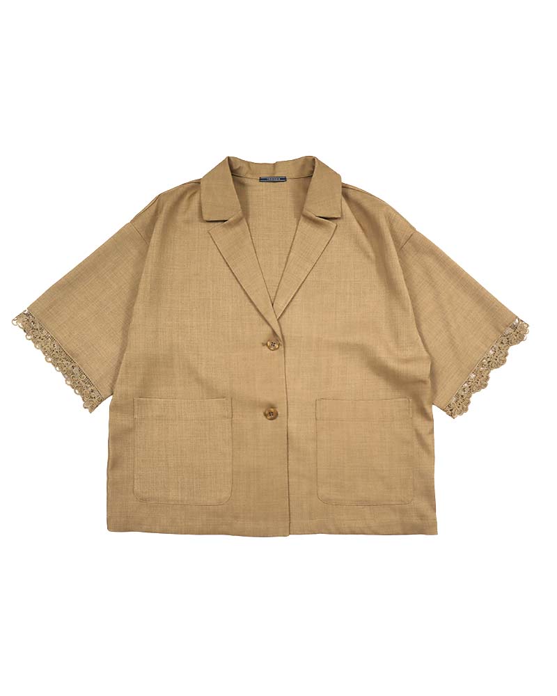 袖レーストリムテーラードジャケット