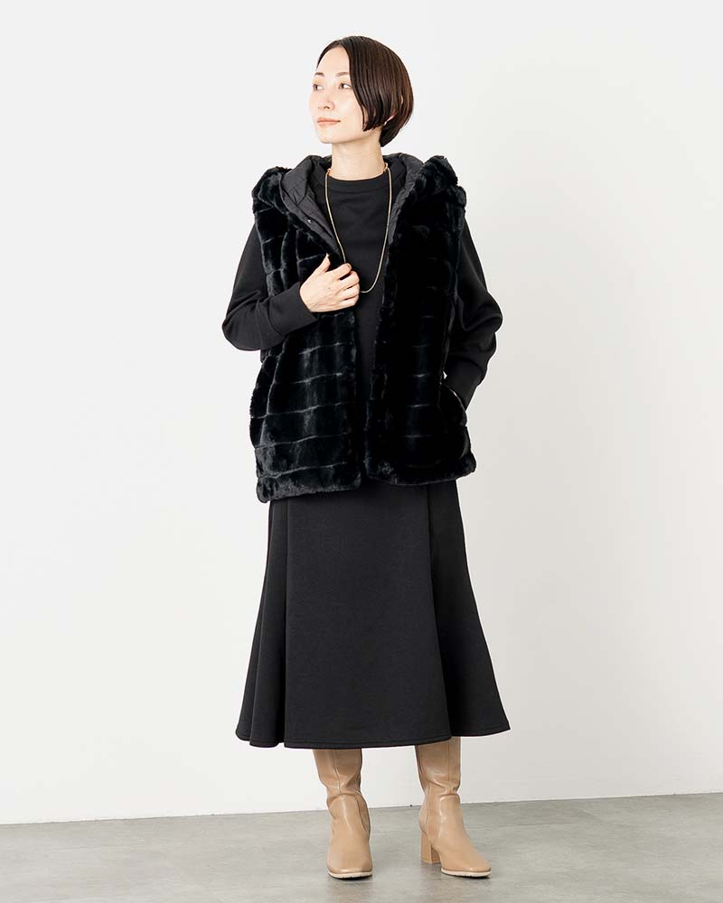 ソフトダンボールニットマーメイドワンピース