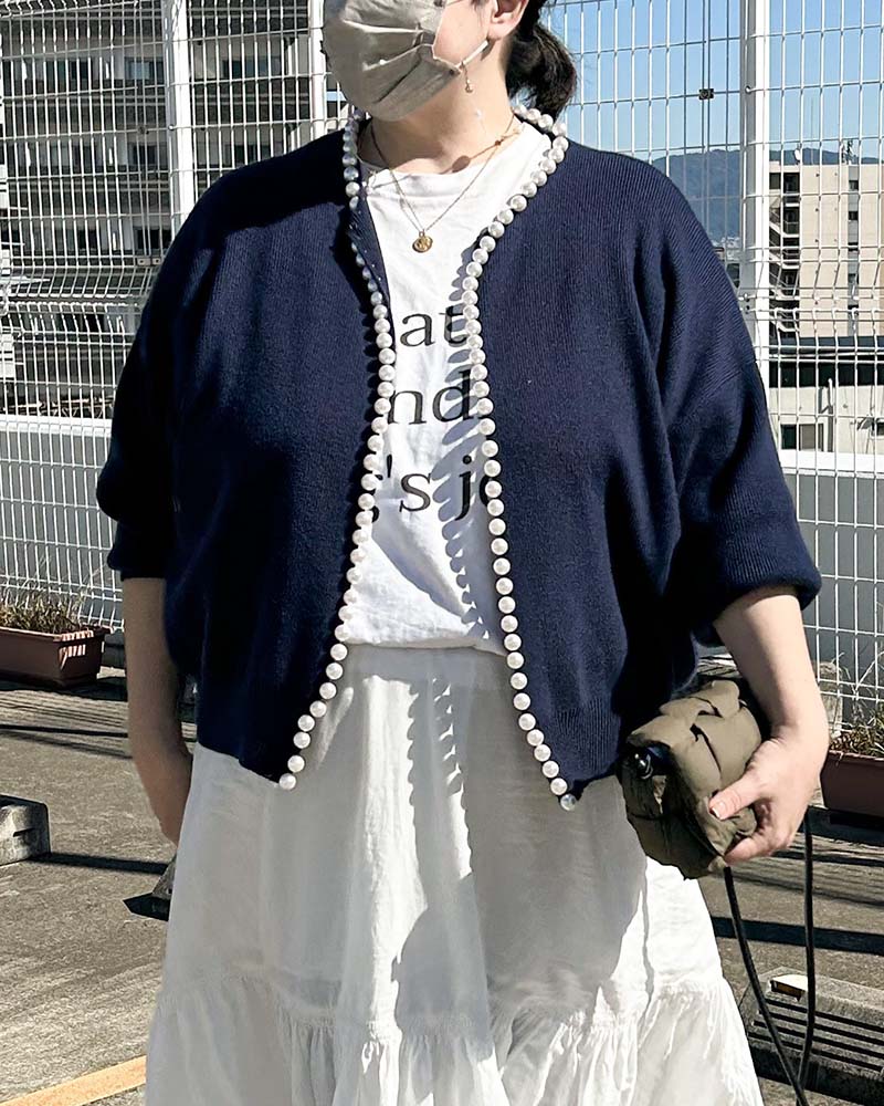 otostyle】《予約商品》パール付きボリュームカーディガン | TOPS