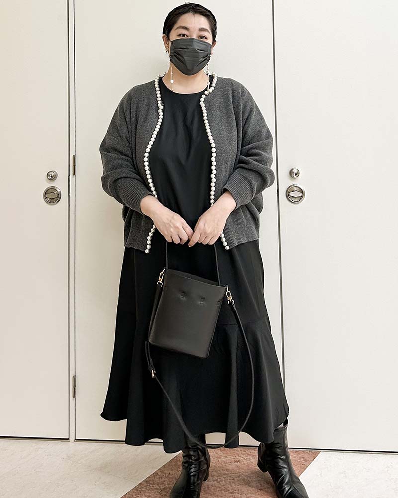 【otostyle】《予約商品》パール付きボリュームカーディガン