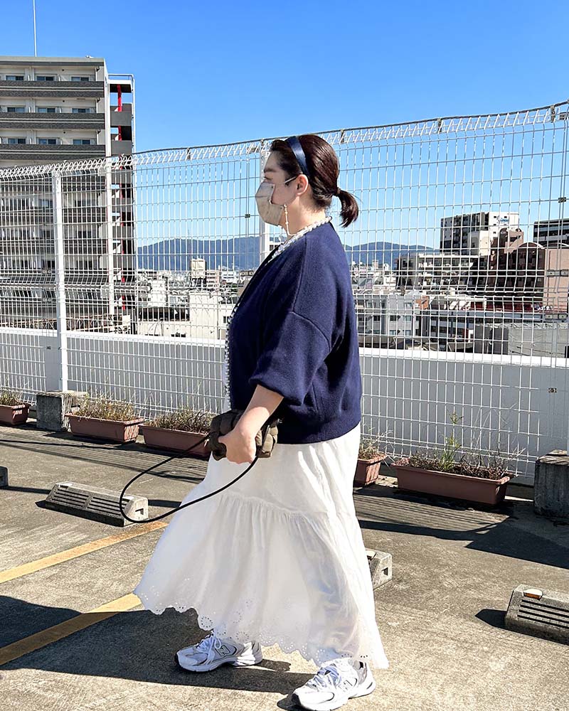 【otostyle】《予約商品》パール付きボリュームカーディガン