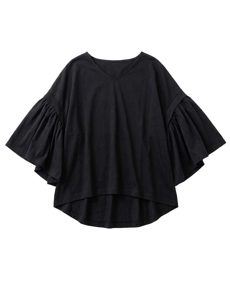 【otostyle】ドロップショルダーワイドギャザースリーブプルオーバー