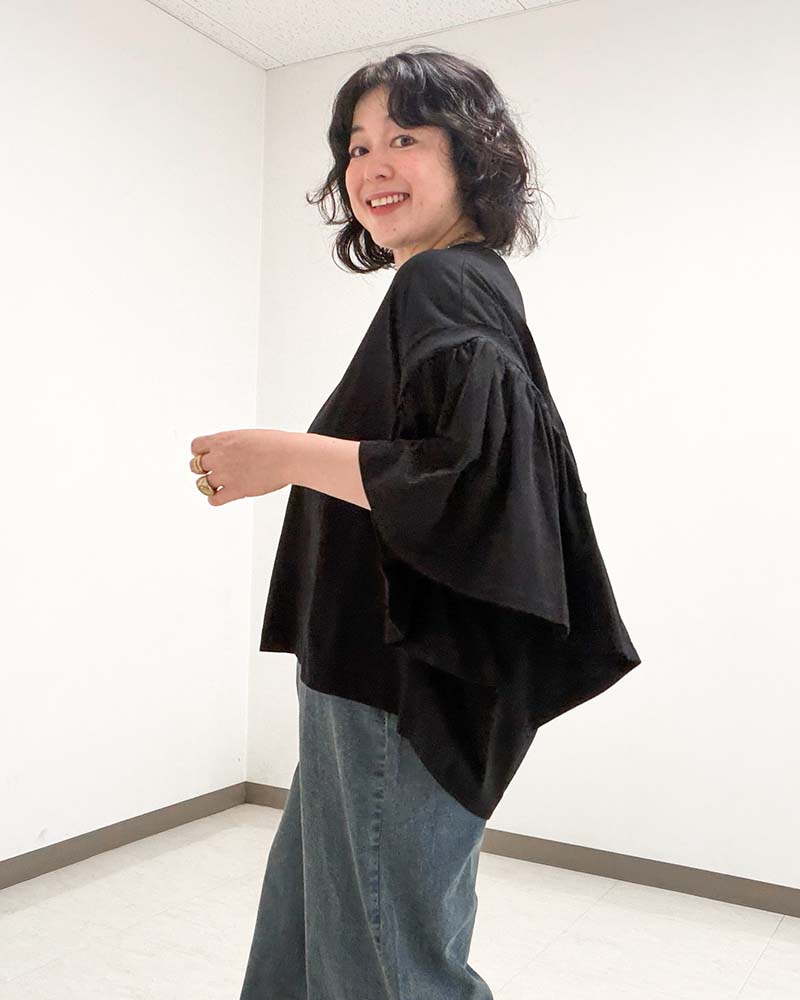 【otostyle】ドロップショルダーワイドギャザースリーブプルオーバー