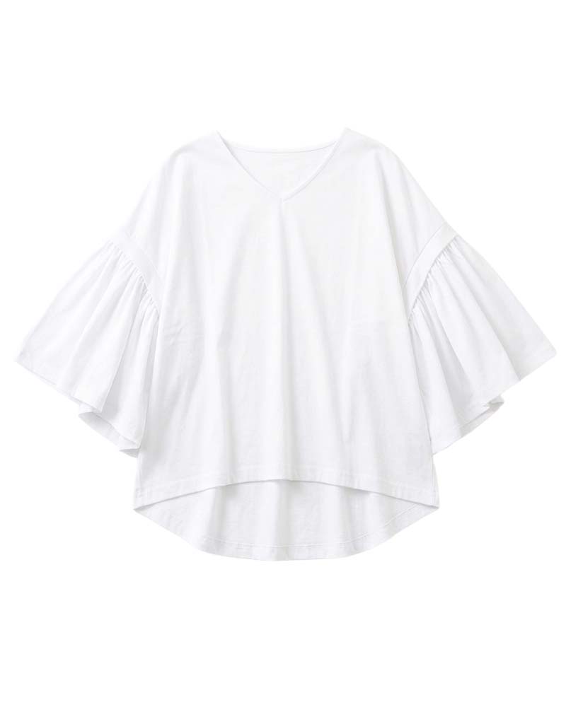 【otostyle】ドロップショルダーワイドギャザースリーブプルオーバー