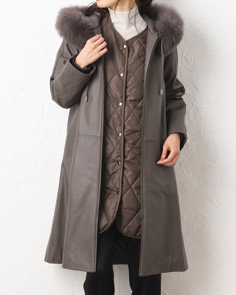 【クレージュ】新品　未使用　レザーコート Courreges(クレージュ) レザージャケット・コート(レディース