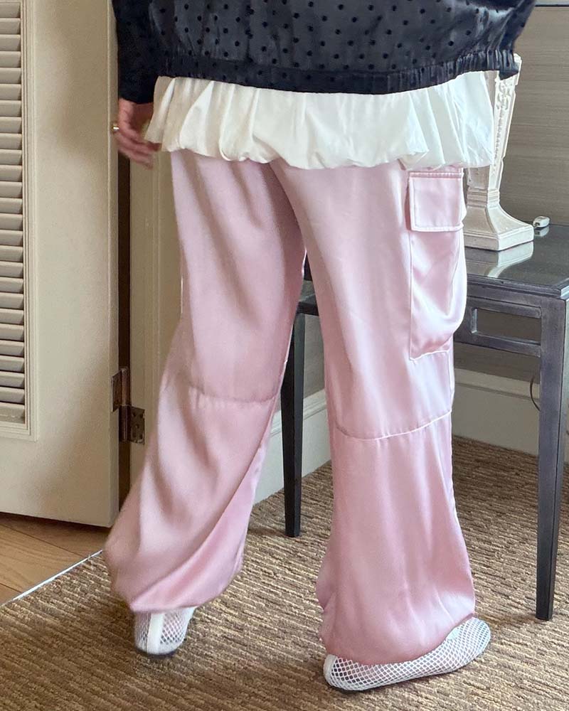 【otostyle】マットサテンカーゴジョガーパンツ