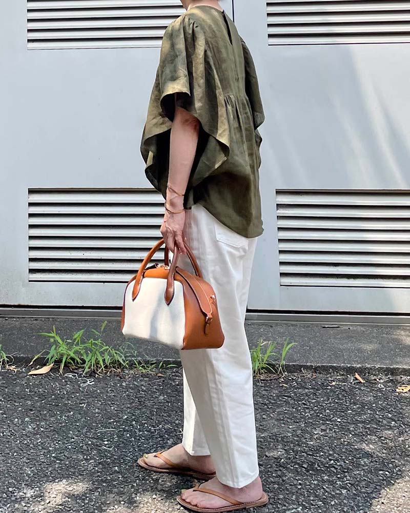 【Canaria Style】フリルスリーブリネンブラウス《セットアップ対応》