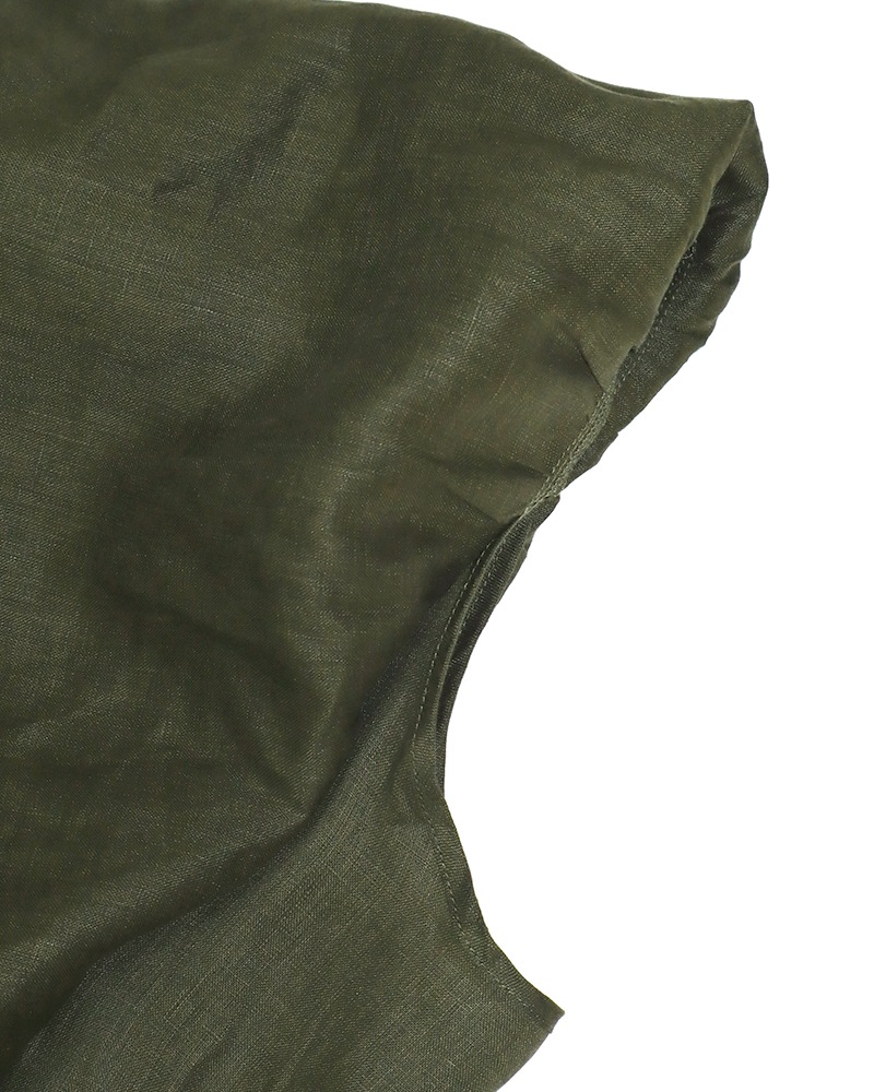 【Canaria Style】フリルスリーブリネンブラウス《セットアップ対応》