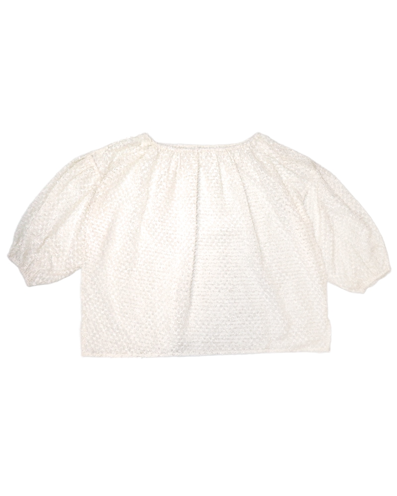 【otostyle】フリンジジャガード2WAYバルーンスリーブブラウス