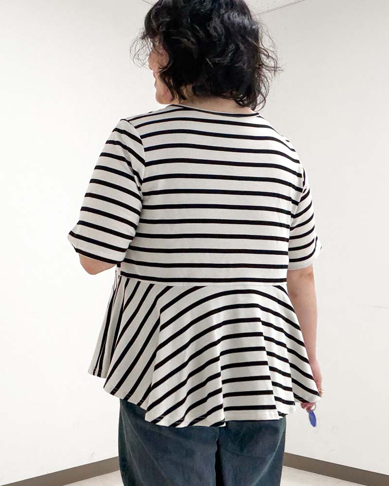 【otostyle】ボーダー柄ペプラムTシャツ