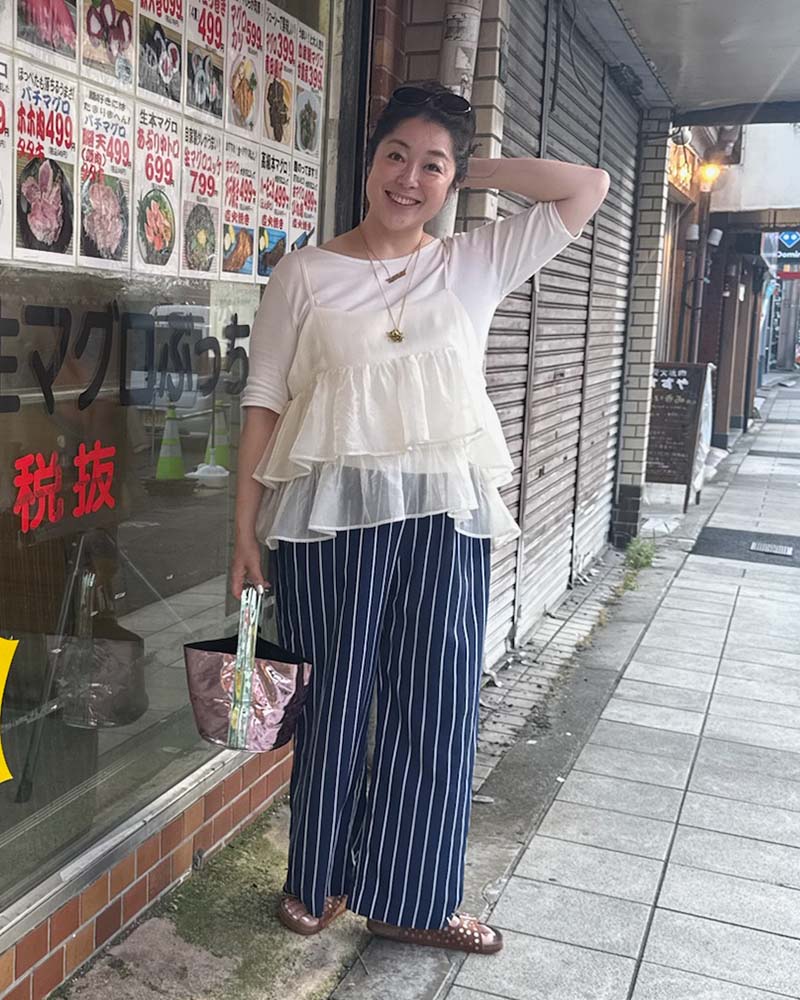 【otostyle】異素材切り替えティアードキャミソールチュニック