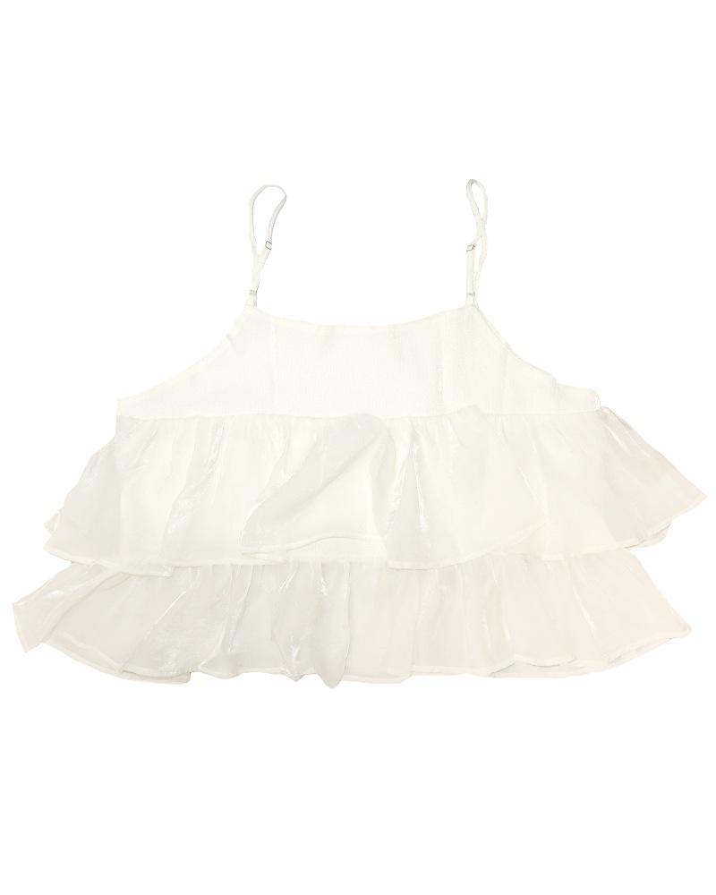 【otostyle】異素材切り替えティアードキャミソールチュニック