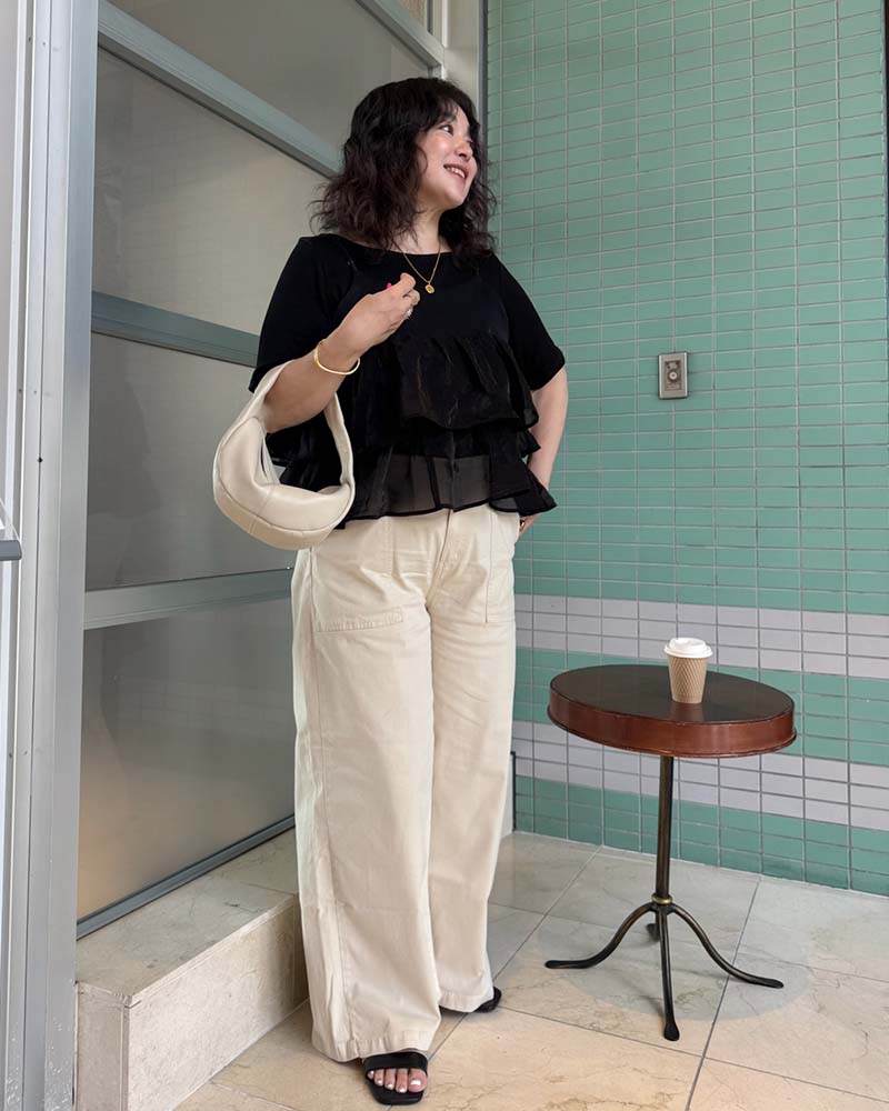 【otostyle】異素材切り替えティアードキャミソールチュニック