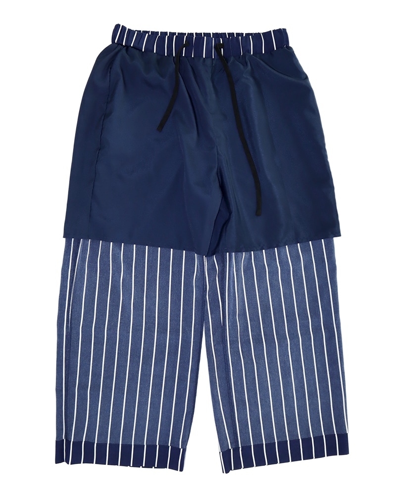 【otostyle】ストライプ柄ワイドストレートイージーパンツ