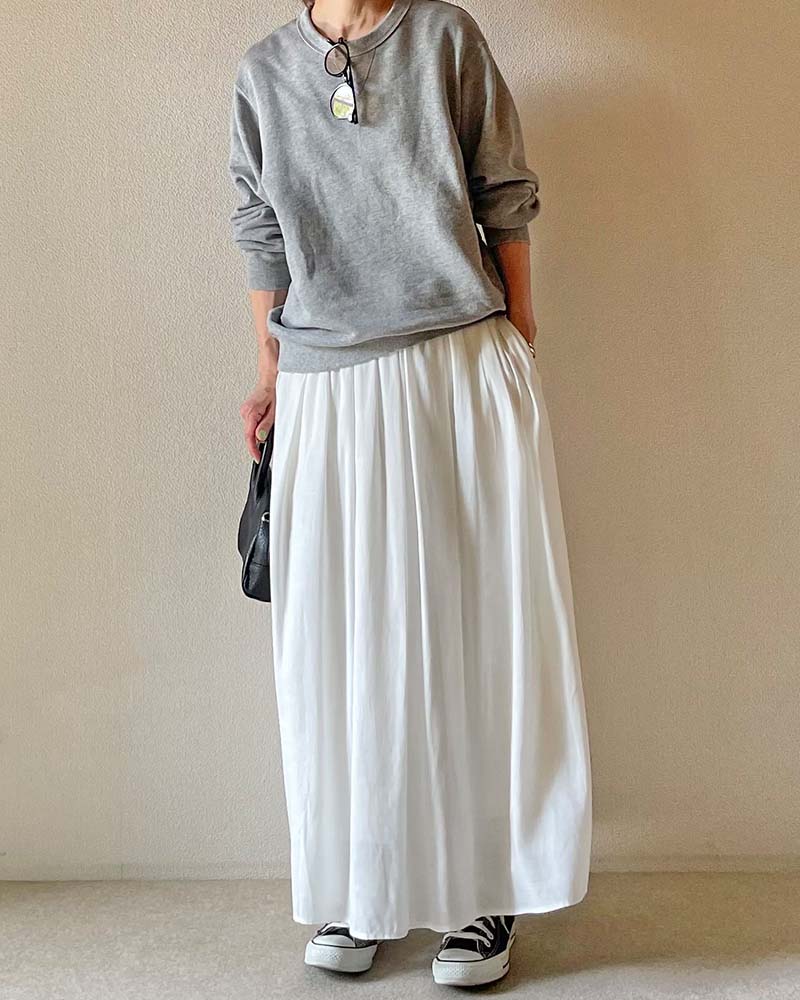 【Canaria Style】コットンリネン混ボイルフレアスカート