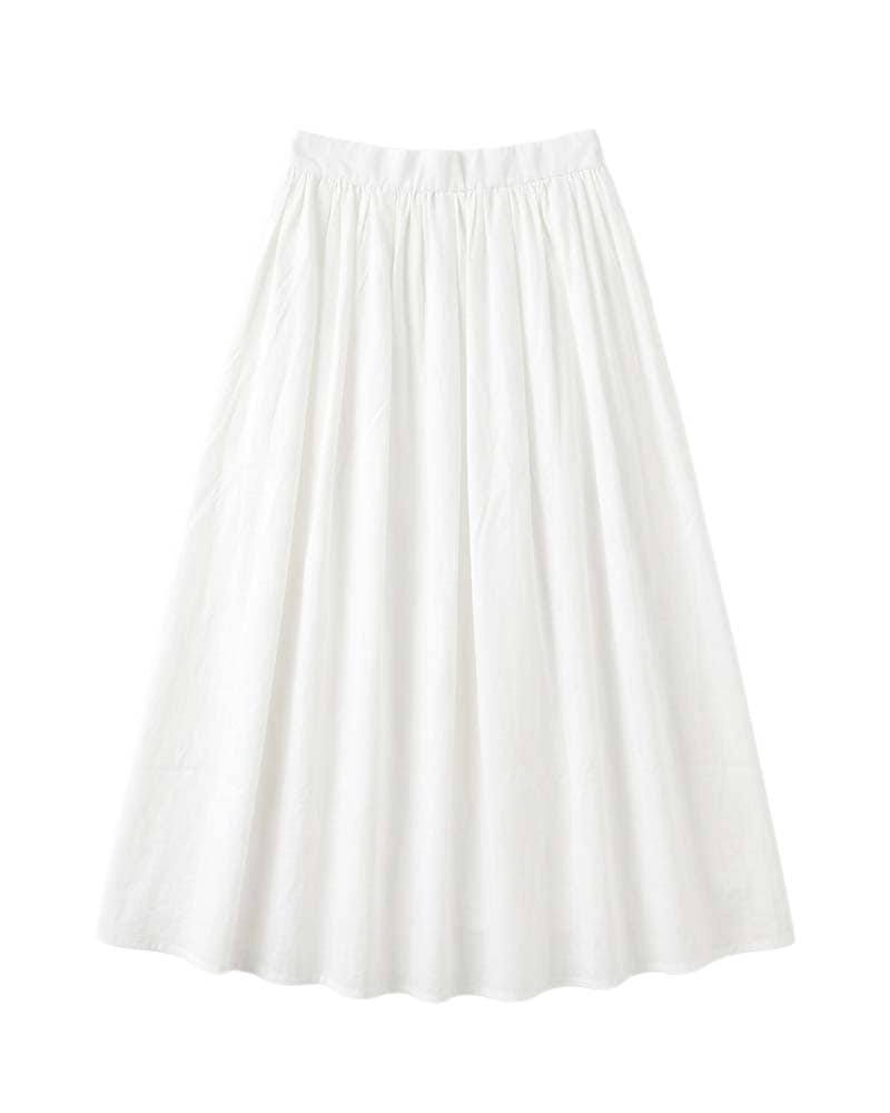 【Canaria Style】コットンリネン混ボイルフレアスカート