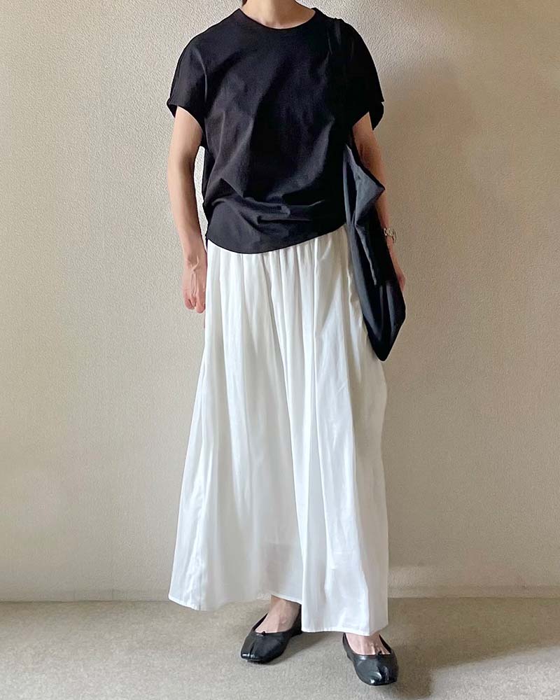 【Canaria Style】コットンリネン混ボイルフレアスカート