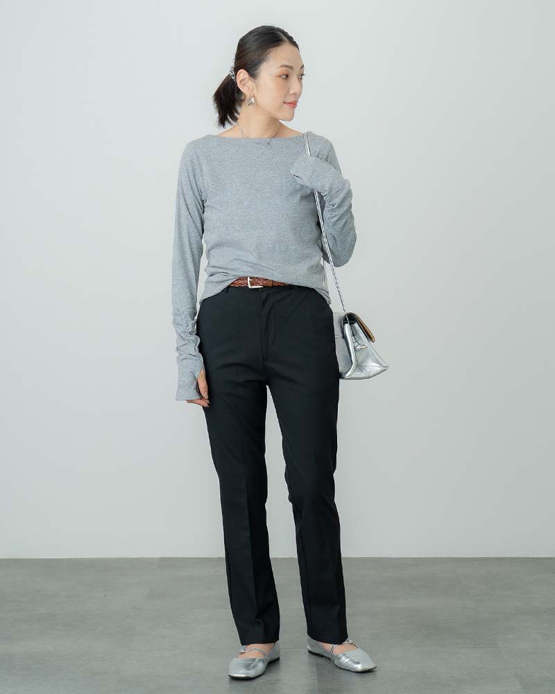 裾スリットストレッチスラックスパンツ | BOTTOMS | 元町 裾スリットストレッチスラックスパンツ | BOTTOMS | 元町