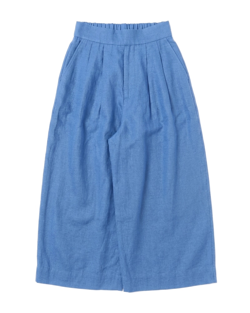 フレンチリネン混タック入りワイドストレートパンツ