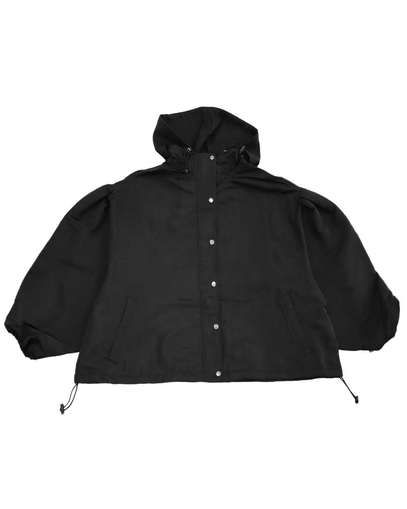 ピーチスキンボリュームスリーブフーディーブルゾン