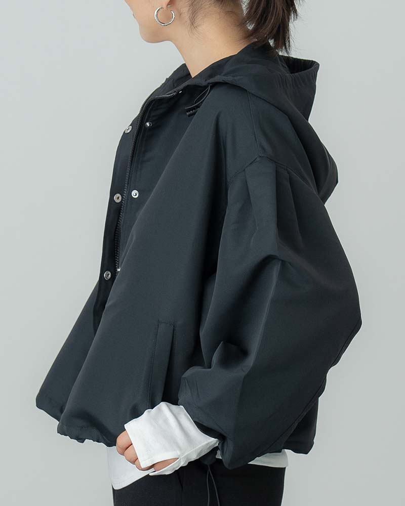 ピーチスキンボリュームスリーブフーディーブルゾン