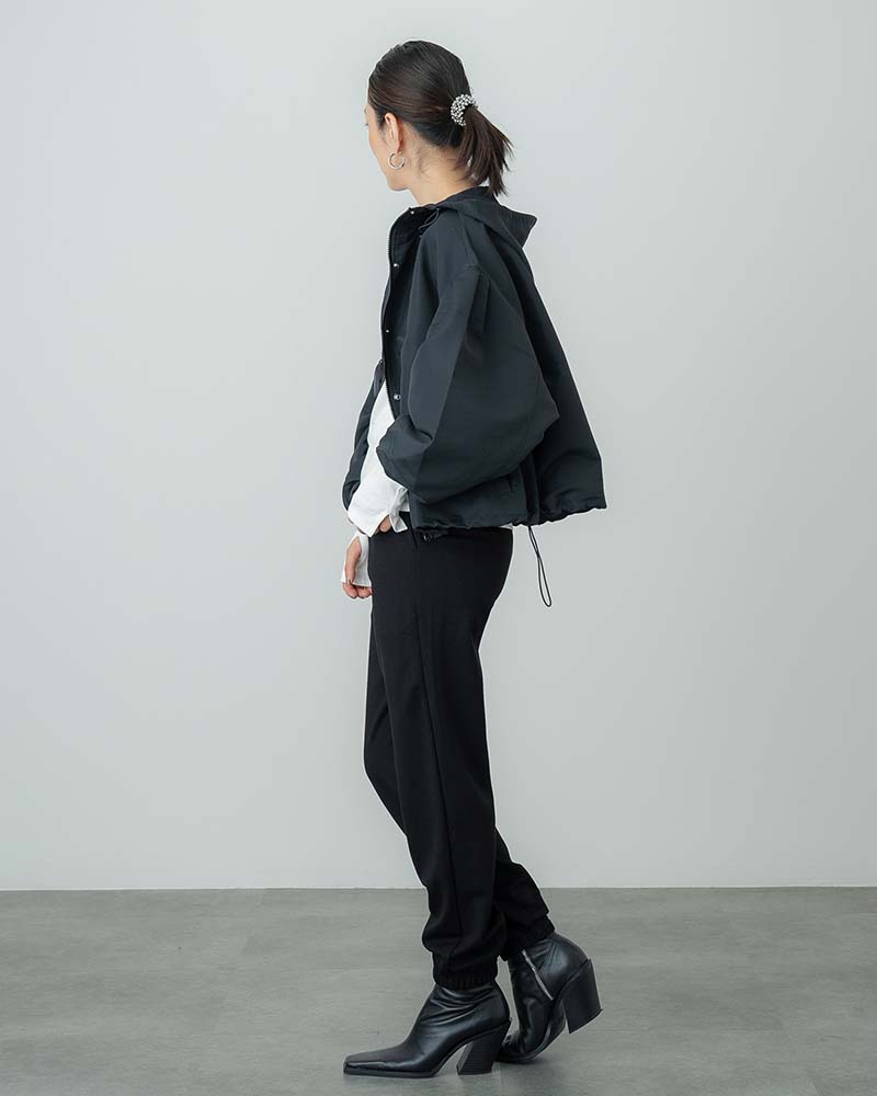 ピーチスキンボリュームスリーブフーディーブルゾン