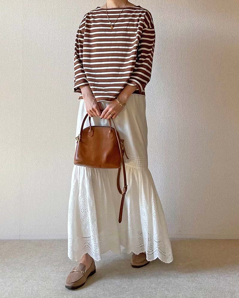 【Canaria Style】ボートネックボーダープルオーバー