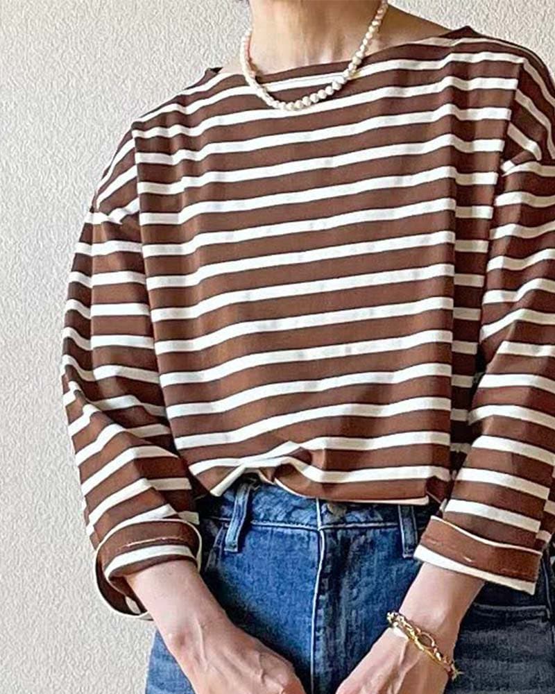 【Canaria Style】ボートネックボーダープルオーバー