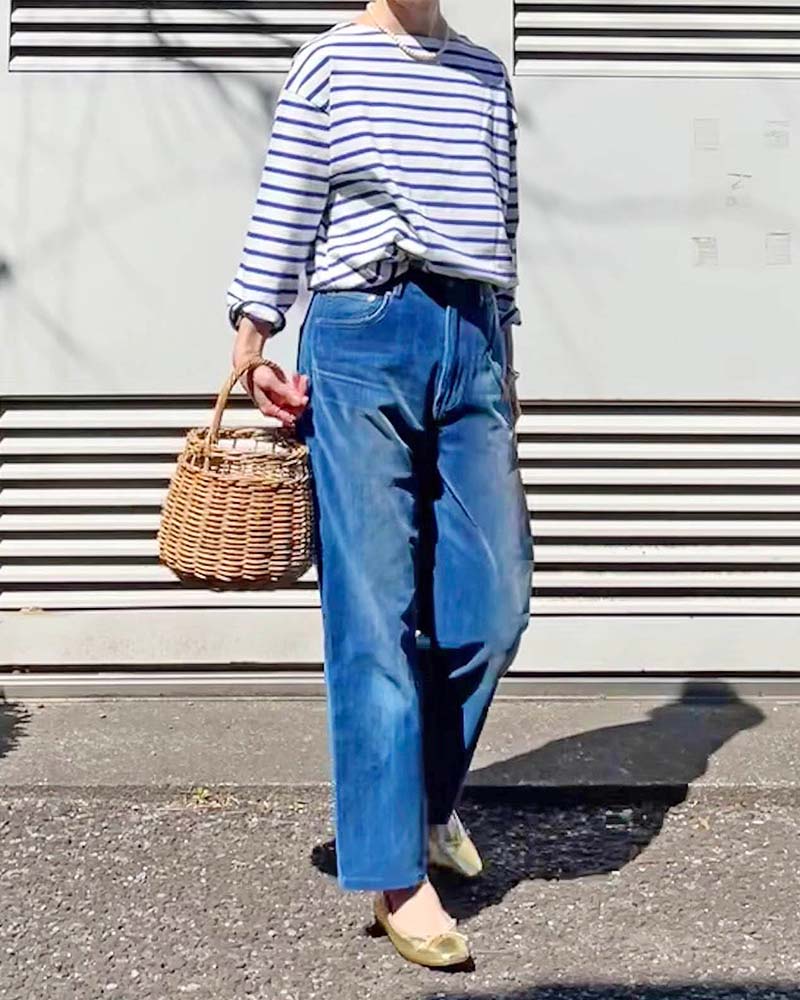 【Canaria Style】ボートネックボーダープルオーバー