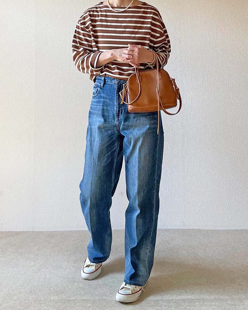 【Canaria Style】ボートネックボーダープルオーバー