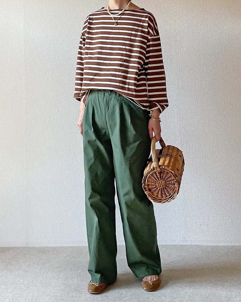 【Canaria Style】ボートネックボーダープルオーバー