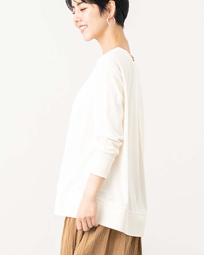 ギザコットン混Vネックリブチュニック